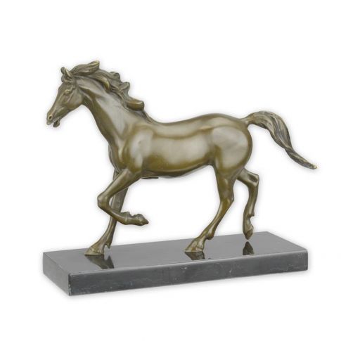 Bronzefigur Pferd - L. 23 cm - Dekofigur