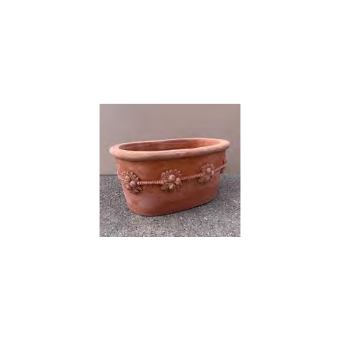 Pflanzwanne - oval - Galestro Terracotta - L. 70 cm