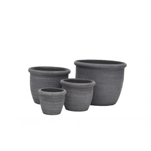 Blument&ouml;pfe Painted Dusty Grey - rund - grau - 4 Gr&ouml;&szlig;en