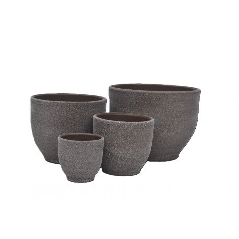 Blument&ouml;pfe Painted Dusty Grey - rund - grau - 4 Gr&ouml;&szlig;en