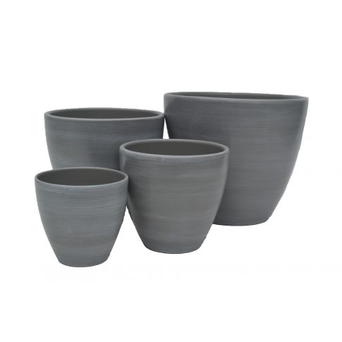 Blument&ouml;pfe Painted - Dusty Grey - rund - grau - 4 Gr&ouml;&szlig;en