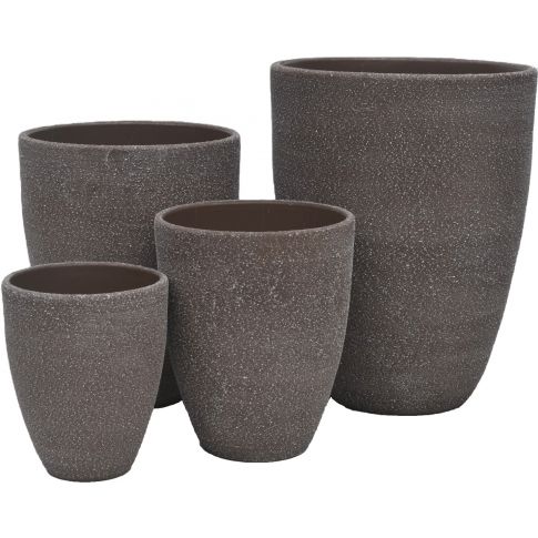 Pflanzvase Painted Dusty Taupe - rund - 4 Gr&ouml;&szlig;en