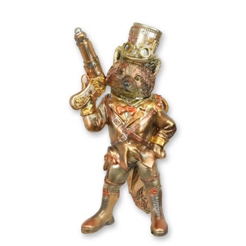Steampunkfigur Fuchs - H. 27.3 cm - Polyresin