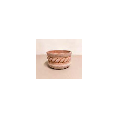 Kleiner Blumentopf - Kordeldekor - Galestro Terracotta - Ø 16 cm
