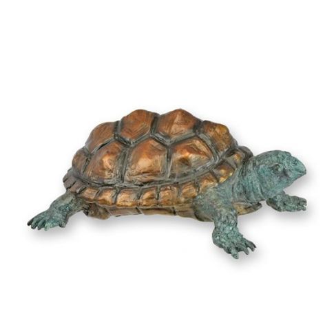 Kleine Schildkr&ouml;tenfigur - L. 17 cm - Bronze - mehrfarbig