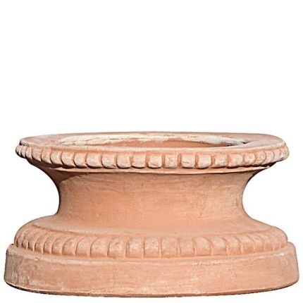 Impruneta Terracotta, Base Baccellata, runder Sockel mit Dekor, Basis
