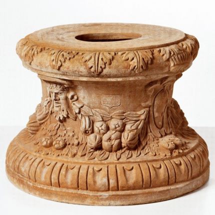 Impruneta Terracotta, Base Medicea, verzierter Sockel, Basis