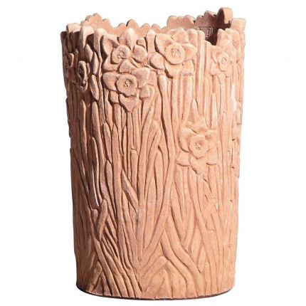 Impruneta Terracotta, Cache-Pot Narcisi, Vase mit Narzissen-Dekor