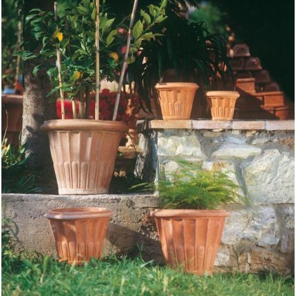 Impruneta Terracotta, Cassetta scannellata, rechteckiges Pflanzgefäß