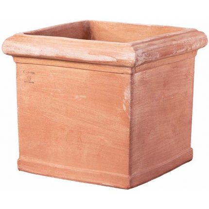 Galestro Terracotta, Cubo Liscio, Blumenkasten, quadratisch, schlicht, hoch, Vierecktopf, Terracottatopf