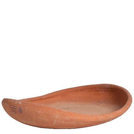 Impruneta Terracotta, Ciotola Duetto, Pflanzschale, oval, schlicht, flach, grau, Unterschale, Schale, Tonschale, Terracottaschale