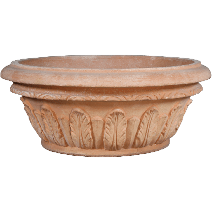 Impruneta Terracotta, Vasi Ciotola C/Foglie, Pflanzschale