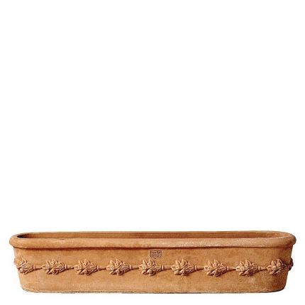 Impruneta Terracotta, Cassetta davanzale stondata con frutta, Blumengefäß