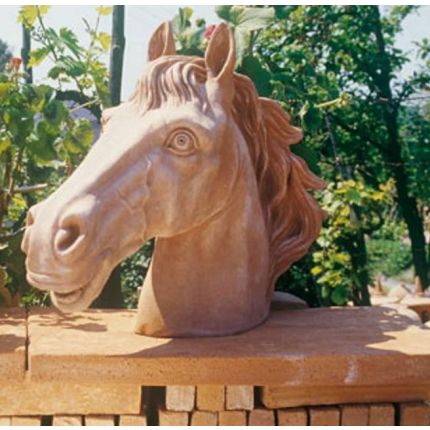 Impruneta Terracotta, Testa, Cavallo, Pferdekopf, Büste, Tier, Figur