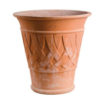 Impruneta Terracotta, Vaso Palmetto, Pflanzgefäß, Blumentopf, Kübel