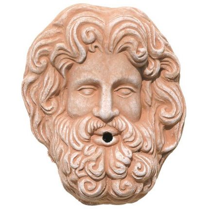 Impruneta Terracotta, Giove, Wandbild Maske "Jupiter", Dekoration, Relief