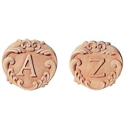 Impruneta Terracotta, Lettera Alfabeto, Wandbild mit Buchstaben , Dekoration, Relief