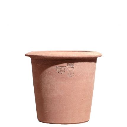 Impruneta Terracotta, Vaso Perjone, Blumentopf, rund, gerade, schlicht, grau
