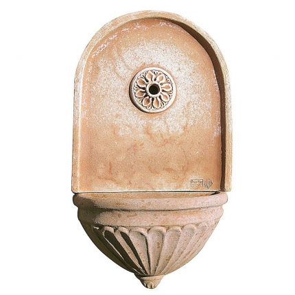 Impruneta Terracotta, Tasca Baccelli Scanalati, verzierter Wandtopf wahlweise mit Rückwand, Pflanzgefäß