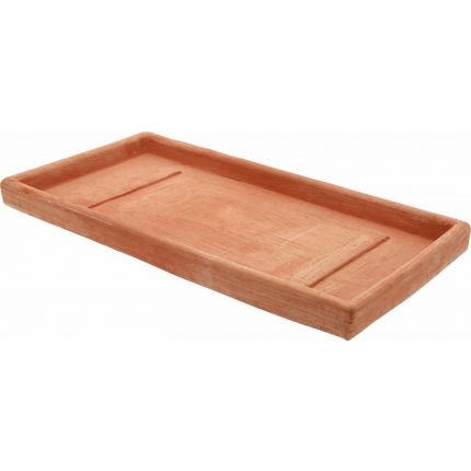TerrArte Terracotta, Sottocassetta Rettangolare, Unterteller, rechteckig, groß, Topfuntersetzer, Rechteckteller