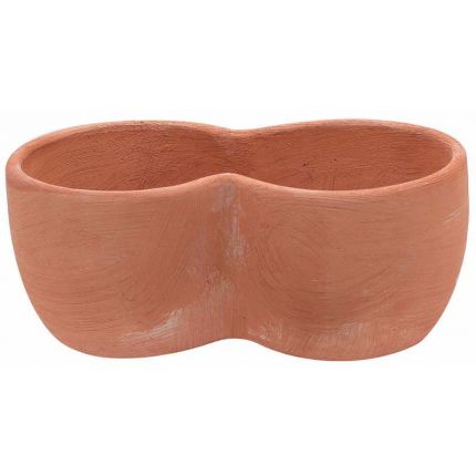 TerrArte Terracotta, Cassetta Primula a Due, zweifacher Pflanztopf, Kräutertopf, Blumentopf, Kräuter