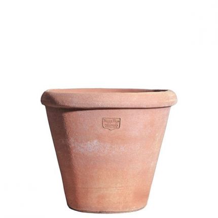 Impruneta Terracotta, Vasello, Blumentopf, Pflanztopf, rund, schlicht, klein, grau, Terracottatopf, Kräutertopf