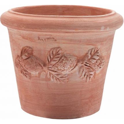 TerrArte Terracotta, Vaso Toscana Limoni, runder Pflanztopf, Blumentopf