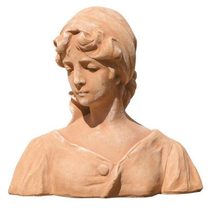 Impruneta Terracotta, Busto di Giovane Contadina, Büste Frau, Gartendekoration, Figur