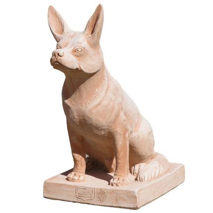 Impruneta Terracotta, Cane, sitzender Hund, Skulptur, Tierfigur, Gartendekoration