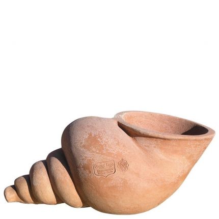 Impruneta Terracotta, Conchiglia, spiralförmige Hülse, Muschel, Vase, Gartendekoration