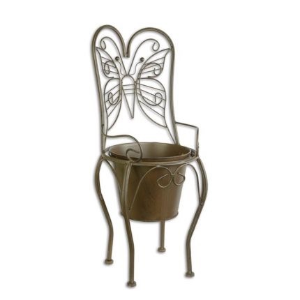 Pflanzgefäß in Stuhl-Form, braun, A CHAIR SHAPED PLANTER - BROWN