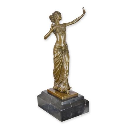 Bronzefigur Tänzerin, Frauenfigur, A BRONZE SCULPTURE CALLED "SALOME DANCING"