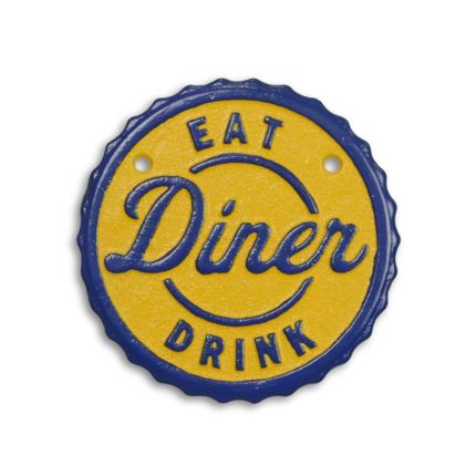 Gusseisen-Werbeschild, A CAST IRON "DINNER" PLAQUE