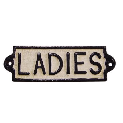 
Gusseisenschild, A CAST IRON "LADIES" PLAQUE
