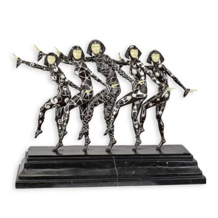 Bronzefigur Tänzerinnen "Les Girls" - Länge 57,2 cm