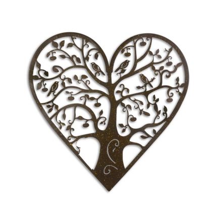 Herzförmige Wanddekoration Lebensbaum aus Eisen, AN IRON HEART SHAPED WALL DECOR