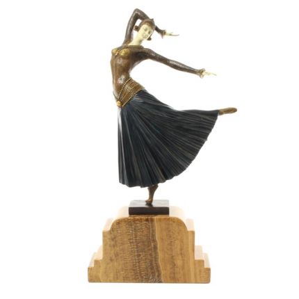 Bronzefigur "Ayouta", Tänzerin, Kaltbemalung, A COLD PAINTED BRONZE SCULPTURE CALLED "AYOUTA"