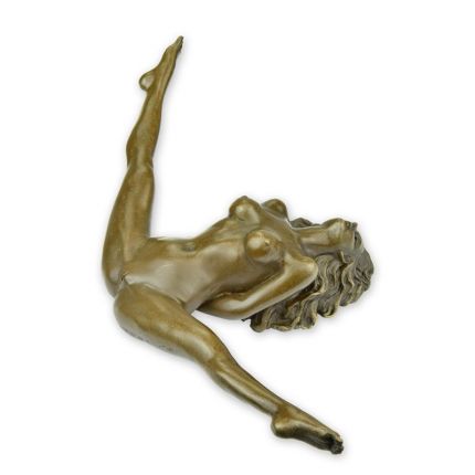 Erotische Bronzefigur - nackte Frau - Breite 21,2 cm