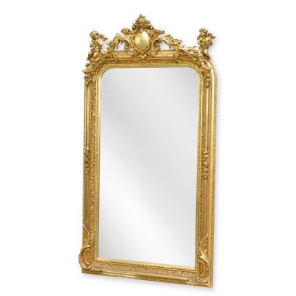 Spiegel mit goldener Verzierung, AN ORNATE GOLD OVERMANTLE MIRROR