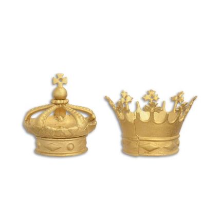 2er-Set Gusseisen-Kronen, A PAIR OF CAST IRON CROWNS
