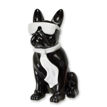 Bulldogge - Höhe 40 cm - schwarz - Polyresinfigur