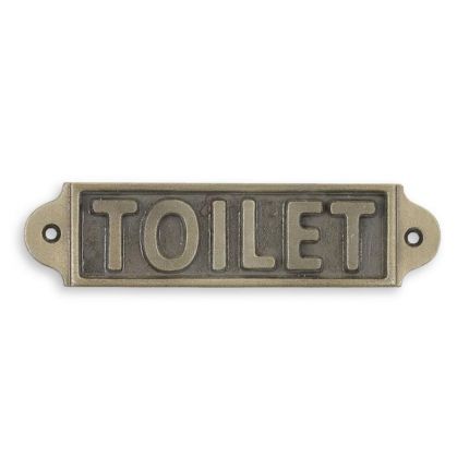 Gusseisenschild "Toilet" (Toilette), A CAST IRON "TOILET" PLAQUE