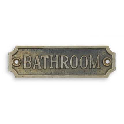Gusseisenschild "Bathroom" (Badezimmer) A CAST IRON "BATHROOM" PLAQUE