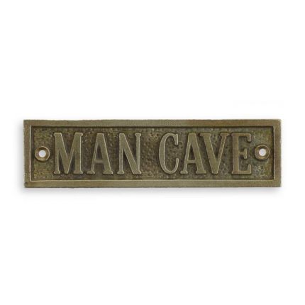 Gusseisen-Wandschild, A CAST IRON "MAN CAVE" PLAQUE