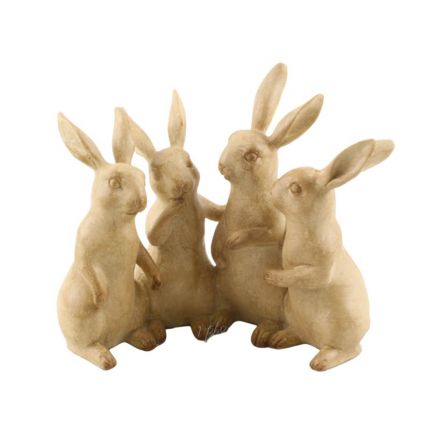 4er-Set Polyresin-Hasenfiguren, A RESIN GROUP OF 4 BUNNIES