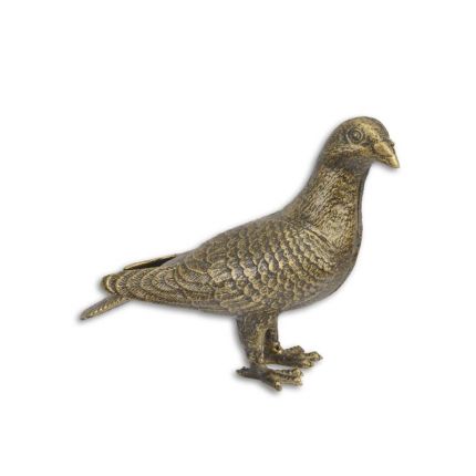 Gusseisentierfigur Taube, Vogelfigur, A CAST IRON FIGURINE OF A PIGEON
