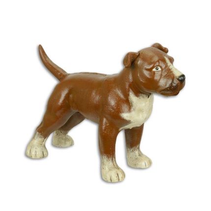 Gusseisenfigur Terrier, Hundefigur, A CAST IRON FIGURINE OF A STAFFORDSHIRE TERRIËR