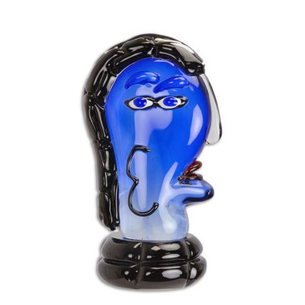 Glasfigur Damenkopf im Murano-Stil, A MURANO STYLE ABSTRACT GLASS SCULPTURE OF A WOMEN'S HEAD