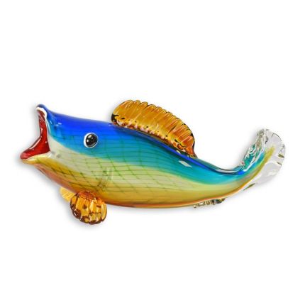 Glasfigur Barsch - L. 35 cm - Muranoglas-Stil