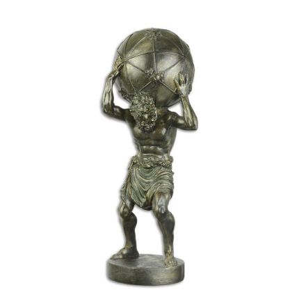 Polyresinfigur des Atlas, A RESIN FIGURINE OF ATLAS